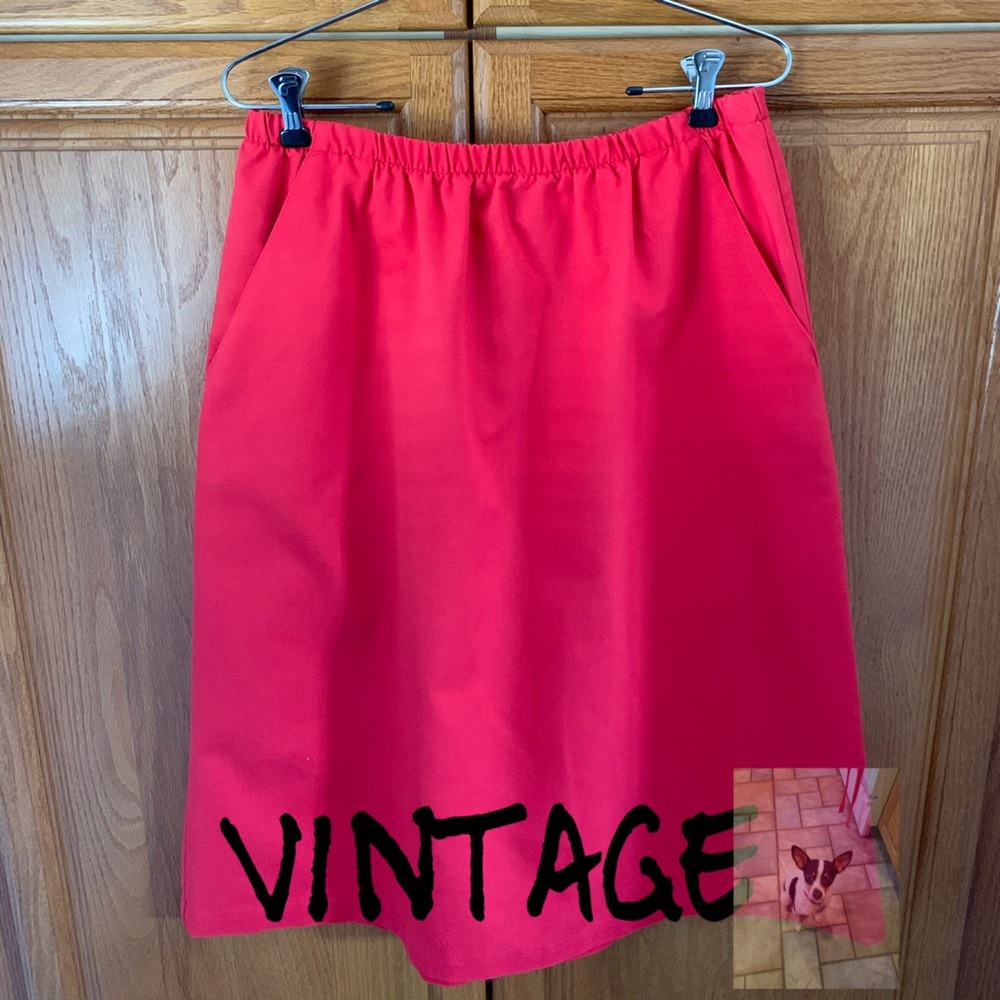 Vintage red A line skirt size 18